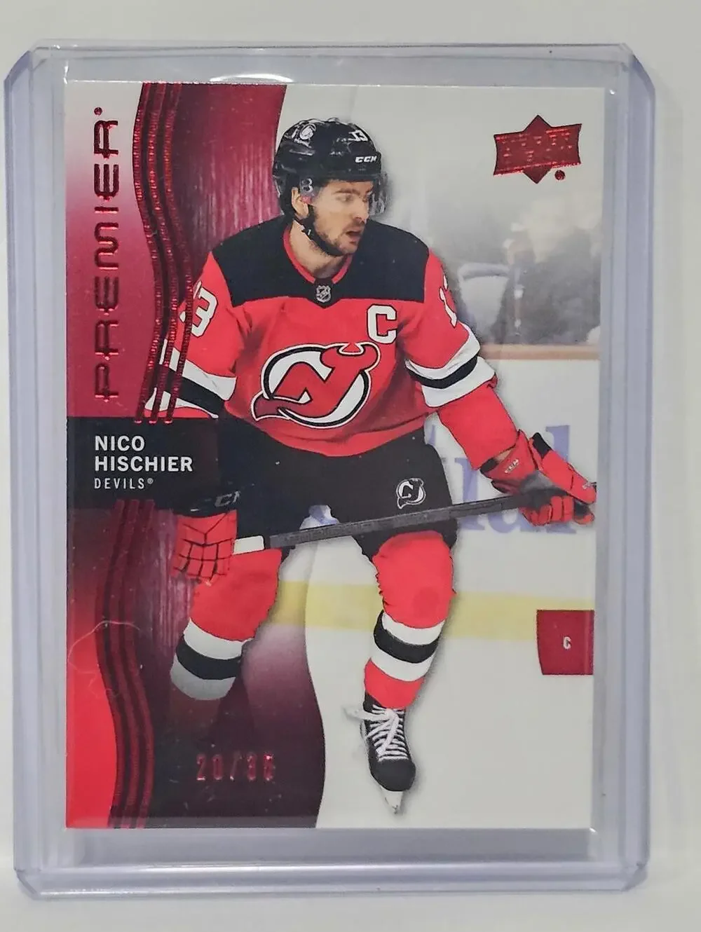 2022-23 Upper Deck Premier Nico Hischier Hockey Card #37 - Limited Edition